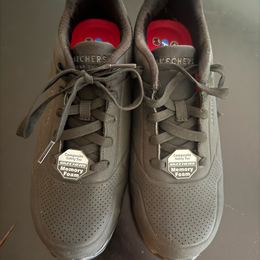 Skechers Black Work Shoes Memory Foam & Non-Slip